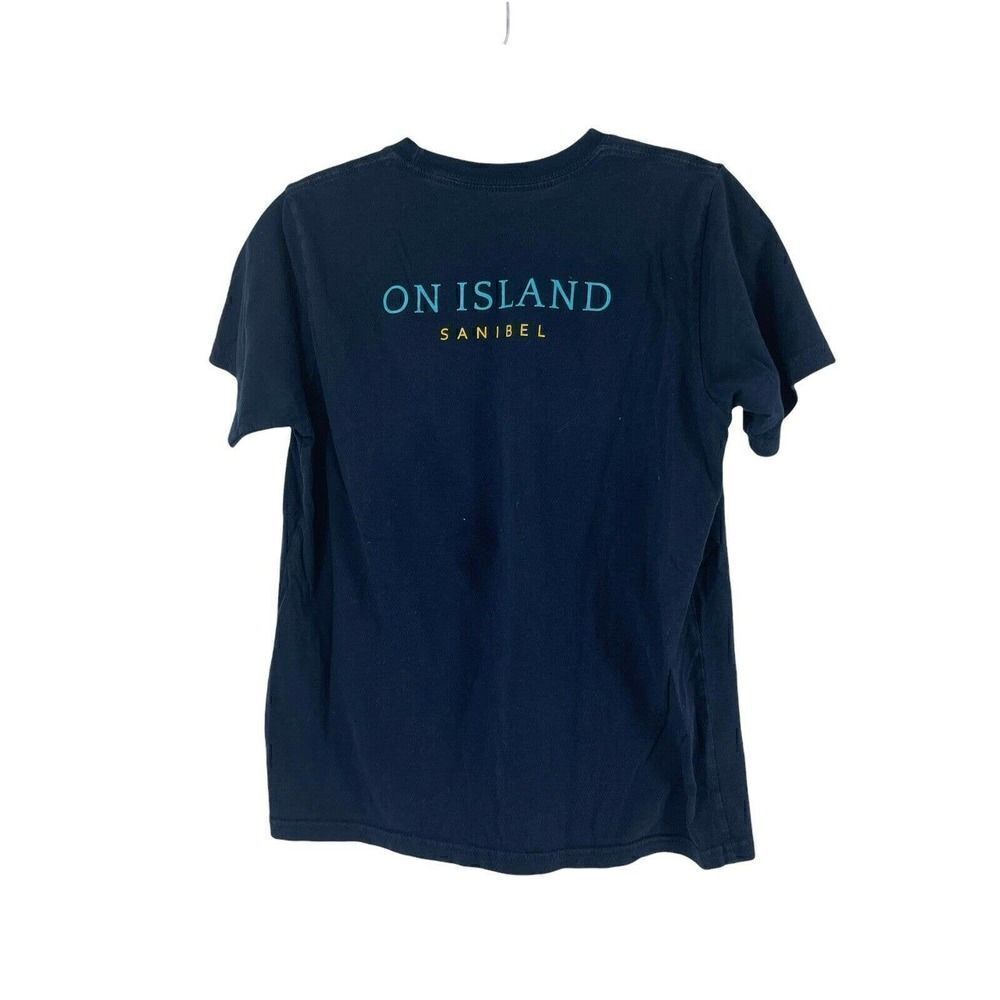 Sanibel Island T-Shirt Dog Sit Stay Wag On Island Navy Blue Short Sleeve Size XS - Picture 2 of 2